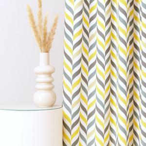 Kész dim out sötétítő függöny Damian sárga antracit fehér 140x130cm