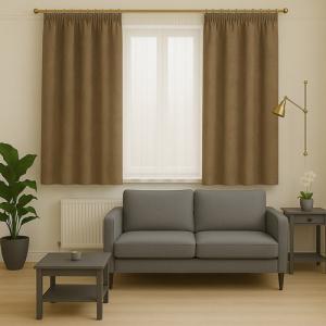 Kész sötétítő dekor függöny Panni camel 160x130cm párban