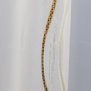 Törtfehér voila kész függöny barna arany hullám 130x170cm