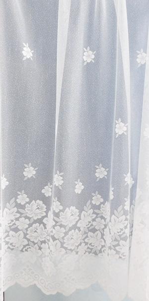 Fehér bordűrös jaquard kész függöny 6635 190x190cm