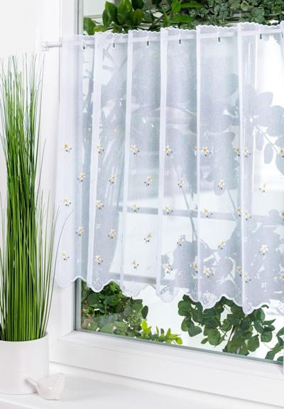 Fehér hímzett vitrage függöny Margaret 60x130cm