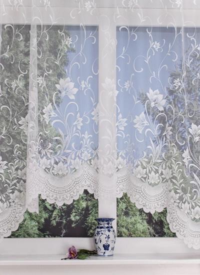 Fehér jaquard függöny bordűrös panoráma 180x290cm