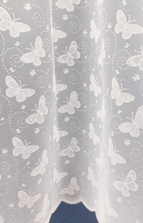 Fehér jaquard kész függöny lepkés 160x160cm