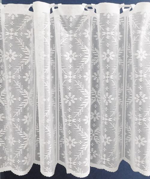 Fehér jaquard vitrage függöny Hópehely 60x105cm