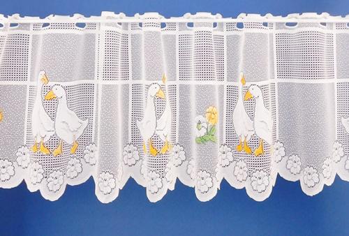 Fehér jaquard vitrage függöny méterben 30cm konyhai drapéria libás