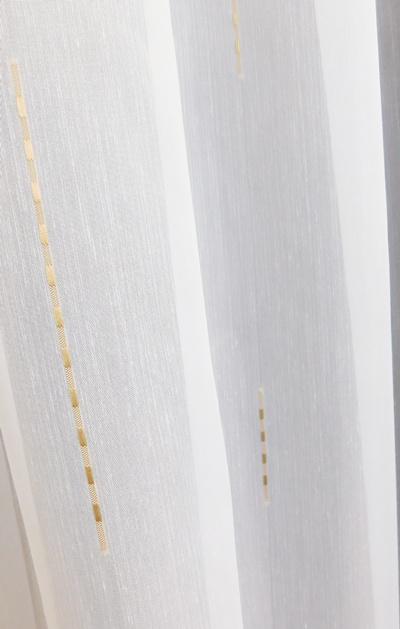 Fehér sable kész függöny 10115 fehér drapp beszövéssel 120x160cm bújtatós