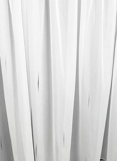 Fehér sable kész függöny Anikó szürke beszövéssel 130x120cm bújtatós