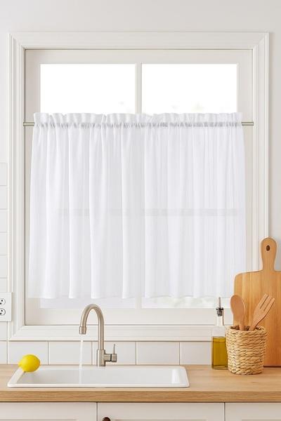 Fehér sable kész függöny Cora F. 100x90cm