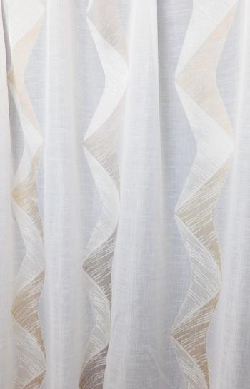 Fehér sable kész függöny drapp árnyalatai mintával HSZ88 100x100cm