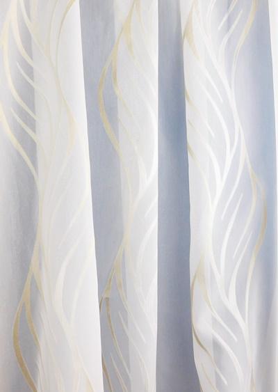Fehér sable kész függöny drapp bézs hullámos mintával HD88 180x280cm
