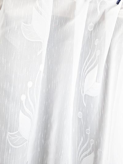 Fehér sable kész függöny fehér leveles mintával 80x140cm