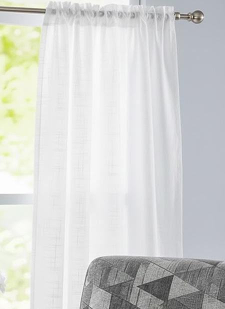 Fehér sable kész függöny fehér Magda 120x100cm bújtatós