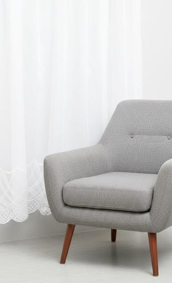 Fehér sable kész függöny Grey hímzett bordűrrel 145x250cm