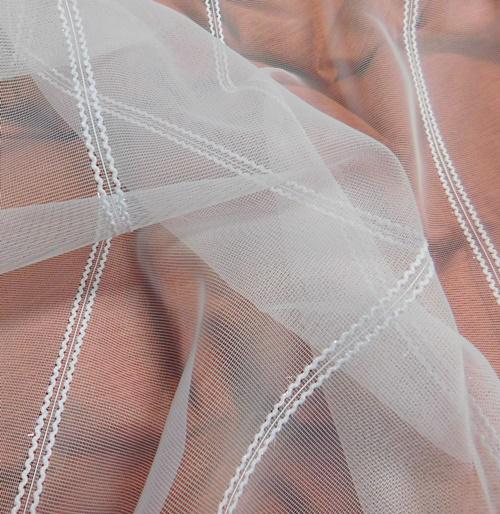 Fehér sable kész függöny Lorena 01 csíkos 160x240cm