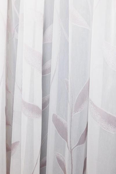 Fehér sable kész függöny mályva leveles minta 160x120cm
