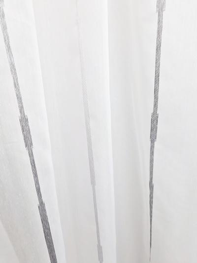 Fehér sable kész függöny szürke csíkos mintával 180x270cm
