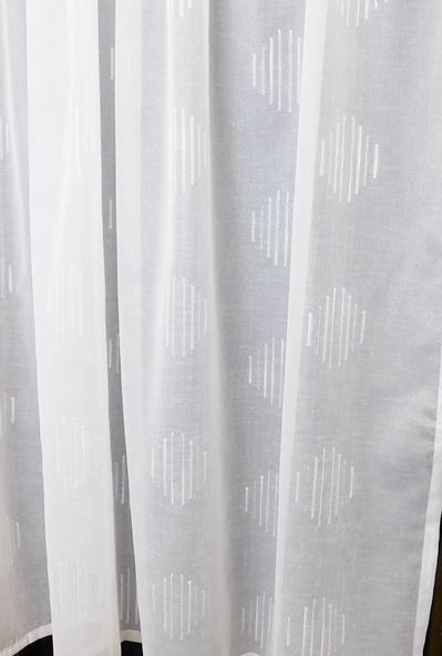 Fehér sable kész függöny VV88 ezüst fehér mintával 130x110cm