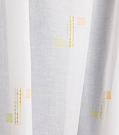 Fehér sable kész függöny zöld naracs minta 120x160cm