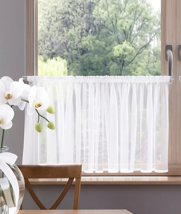 Fehér sable vitrage függöny 80x130cm A.