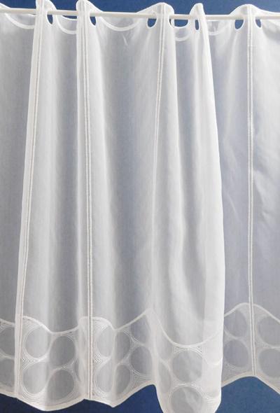Fehér sable vitrage függöny hímzett KK6088 kb:60x144cm