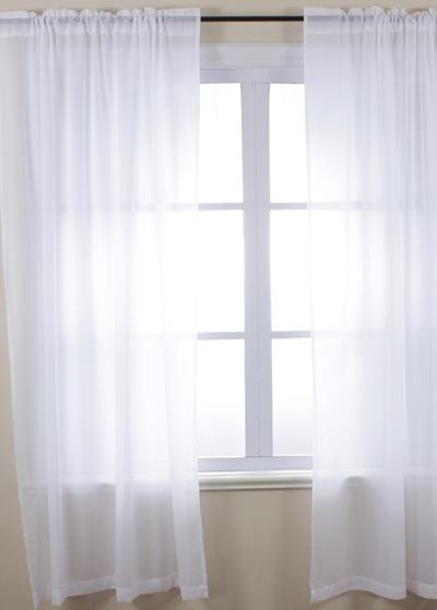 Fehér selymes muszlin függöny párban 190x110cm