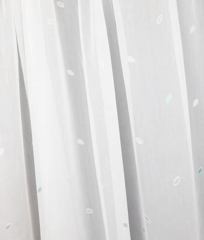 Fehér voila kész függöny apró mintás zöld drapp 165x160cm