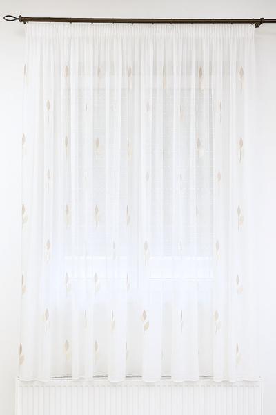Fehér voila kész függöny Bonita 02 bézs drapp 120x190cm