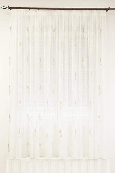 Fehér voila kész függöny Bonita 02 bézs drapp 160x160cm