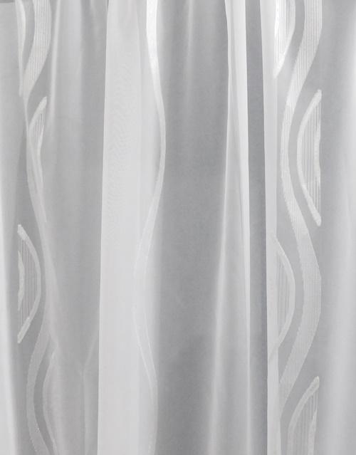 Fehér voila kész függöny ezüstös hullámos D. 130x130cm