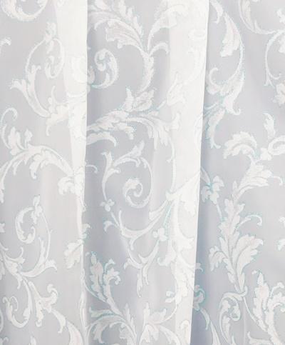 Fehér voila kész függöny fehér kék ezüst mintával 150x250cm