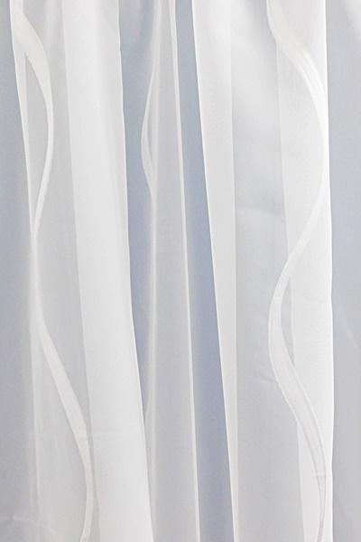 Fehér voila kész függöny fehér nyírt mintával Hullám 100x140cm bújtatós