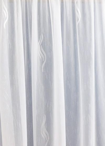 Fehér voila kész függöny fehér nyírt mintával Hullám DN. 160x350cm