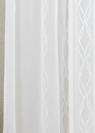 Fehér voila kész függöny nyírt fehér mintával Zamia 75x140cm bújtatós