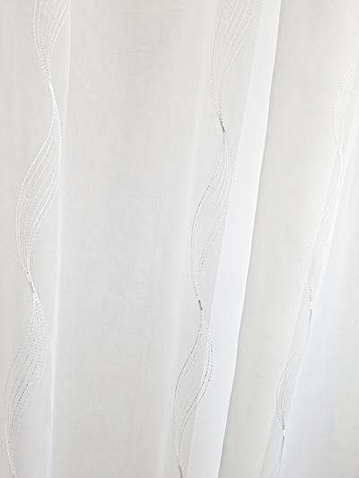 Fehér voila kész függöny Rubin ezüst hullámos hímzés 80x120cm
