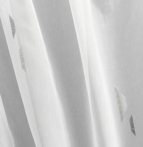 Fehér voila kész függöny szürke mintás Justine 130x120cm