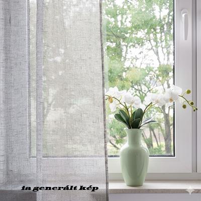 Fényáteresztő ezüstszürke kész függöny Sofia természetes hatású 130x150cm