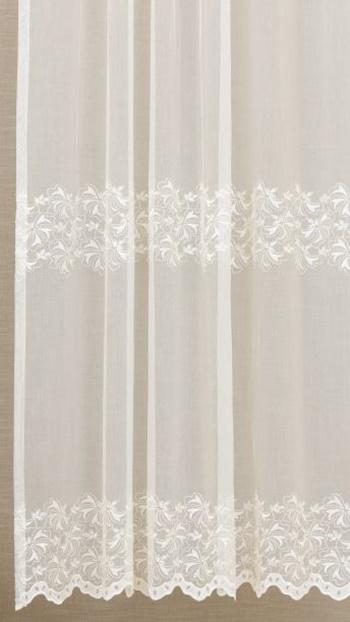 Hímzett ecrü sable kész függöny 110x120cm bújtatós