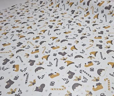 Karácsonyi mintás viaszos vászon szolid drapp szürke 100x140cm