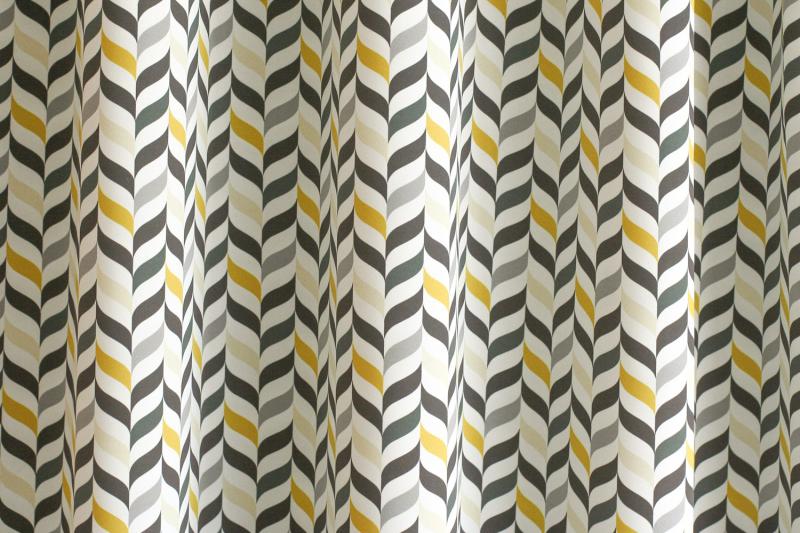 Kész dim out sötétítő függöny Damian sárga antracit fehér 140x130cm