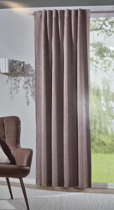 Kész dim out sötétítő függöny szürkésbarna bújtatós ráncolós 245x135cm