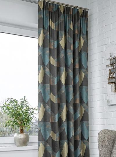 Kész sötétítő függöny Danek antracit arany kék 120x140cm párban