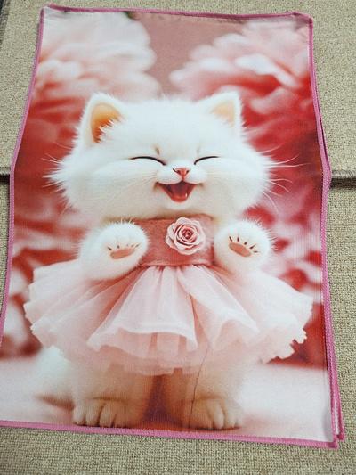 Konyharuha, dekorációs textil mikroszálas cicás 2.