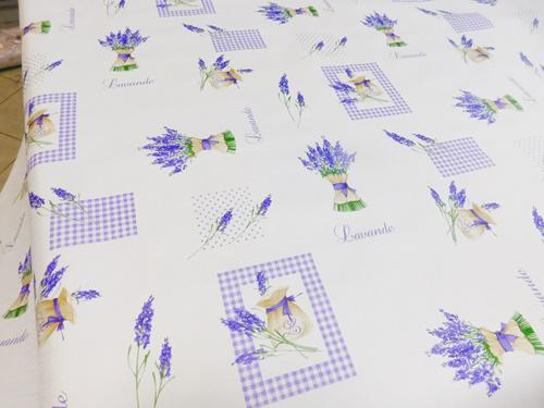 Mintás viaszos levendula m. 100x140cm