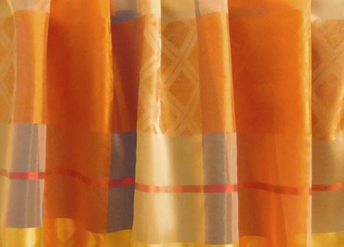 Narancs terra szatén-organza vitrage függöny 44x120cm