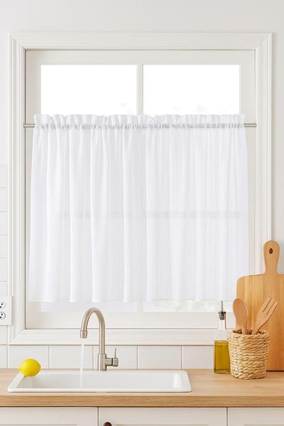 Noppos fehér sable vitrage függöny 50x160cm