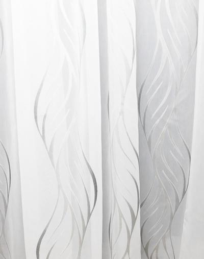 Nyírt mintás fehér voila kész függöny szürke hullám HD88. 100x120cm