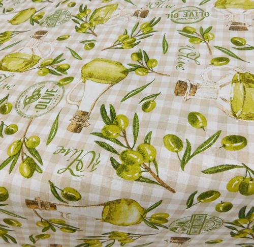 Olivás pamutvászon terítő 130x130cm