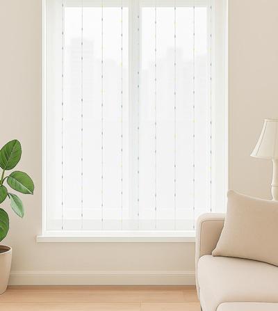 Színes nyírt mintás fehér sable kész függöny 160x140cm