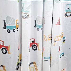 Autós fehér voila kész függöny markoló, traktor bordűrös 180x200cm TB