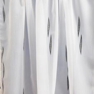 Ecrü organza kész függöny fehér mart mintával Tessa 130x90cm
